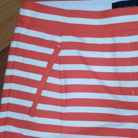 {J.Crew} Orange & Cream Striped Shorts - Picture 4 of 8